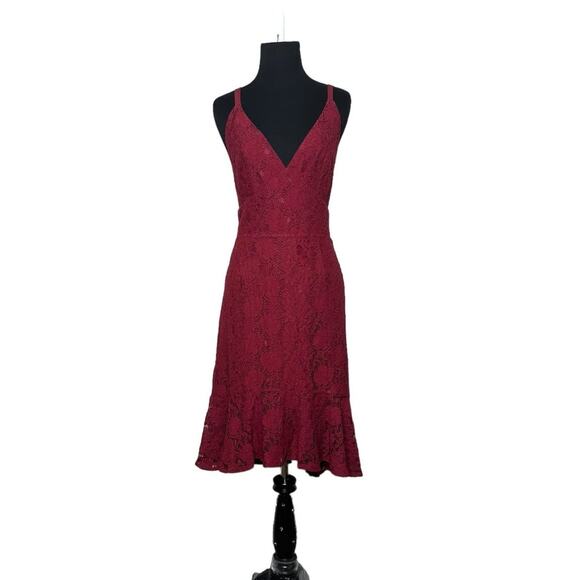 Lulus red lace open cross back party dress size m - Picture 12 of 12